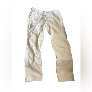 Vuori Ripstop Cream Straight Cargo Zipper Pockets Hiking Outdoor Pants Size L